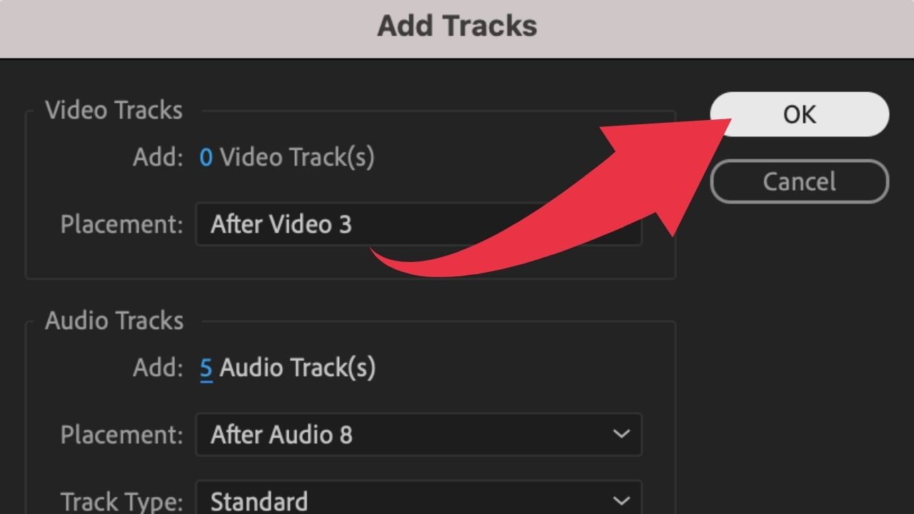 Step 5 Confirm the changes and add your audio tracks by clicking on "Ok"