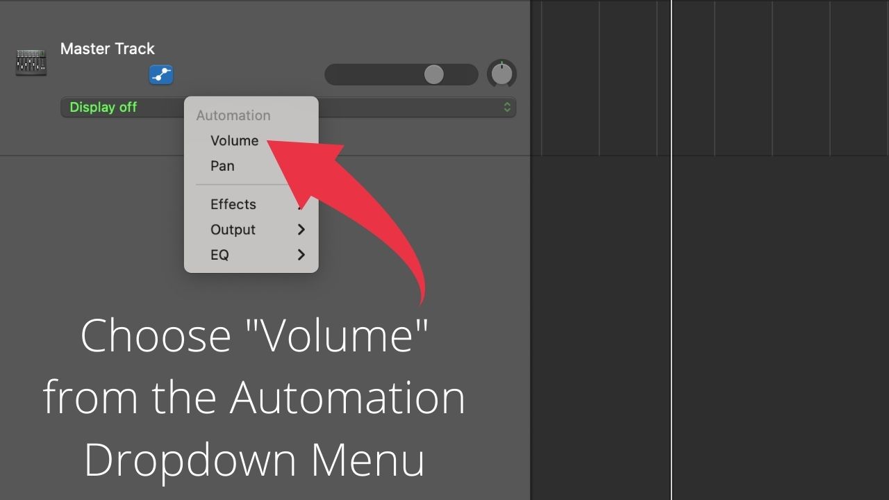 How to Fade in the Master Track in Garageband Step 2