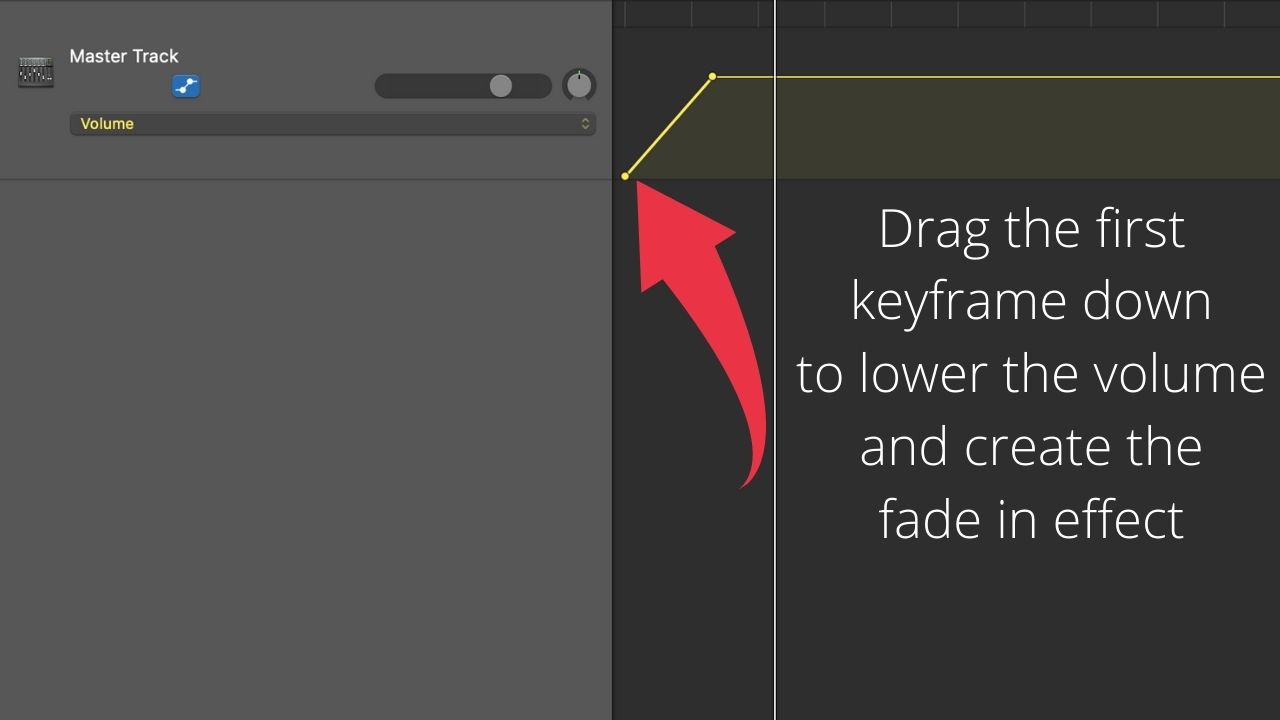 How to Fade in the Master Track in Garageband Step 5